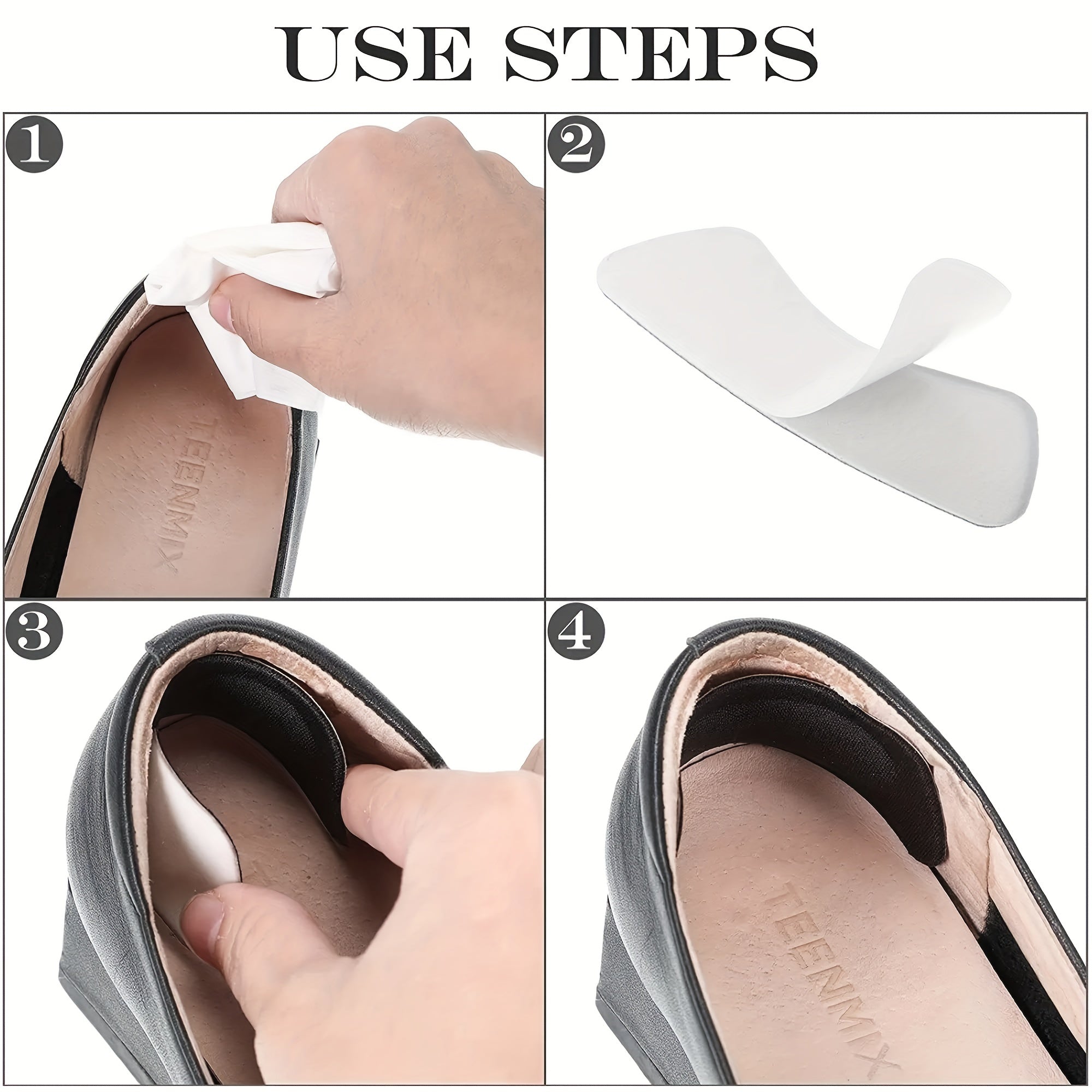 Heel Cushion Pads Self-Adhesive Shoe Grips Foot Care Protector