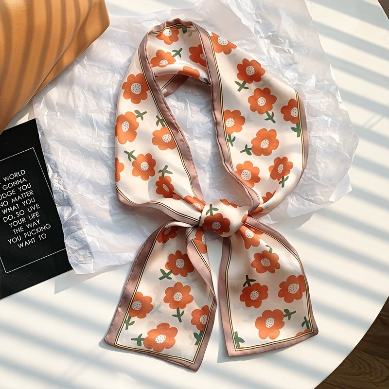 Silk Long Scarves Thin Hairbands Neckerchief Hair Scarf