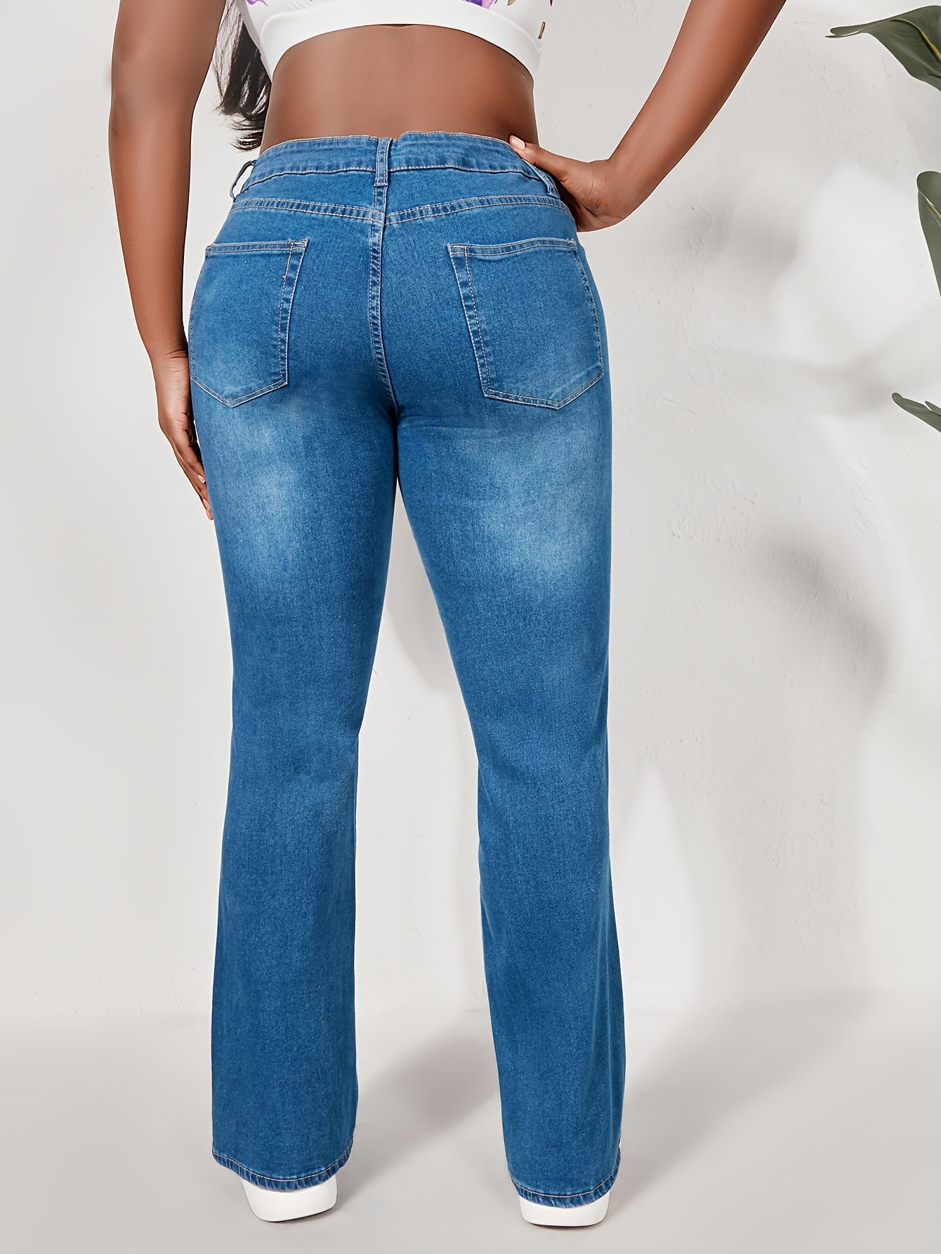 Button Flay High Stretch Jeans