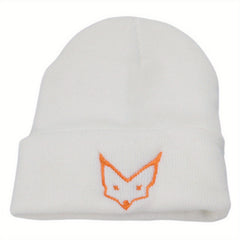 Fashionable Ear Protection Knit Beanie Hat With Animal Embroidery