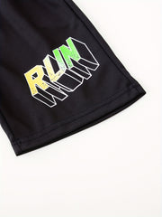 Boys RUN Letter Print Quick-drying Shorts for Summer