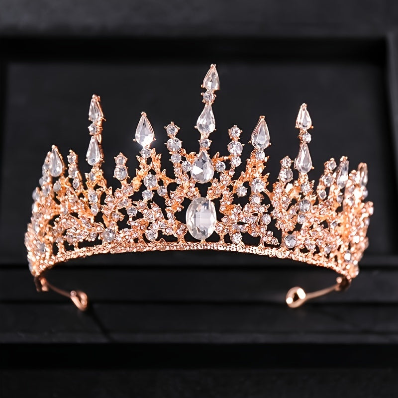 Baroque Vintage Tiara Crown Zircon Rhinestone Hairband