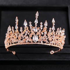 Baroque Vintage Tiara Crown Zircon Rhinestone Hairband