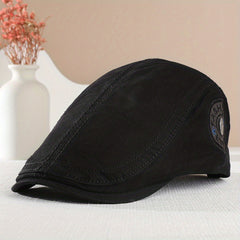 Embroidery Peaked Cap Men's British Retro Newsboy Cap