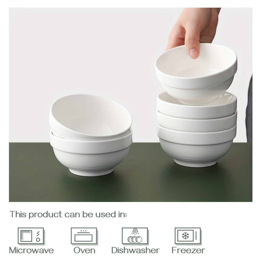 4pcs Ceramic Edge Guard Bowls Set - 11.43 Cm - Microwave Safe