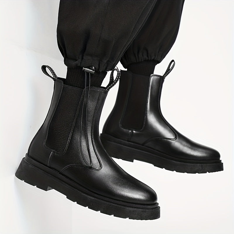 Men's High Top Round Toe Chelsea Boots