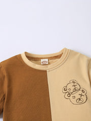 Boys Casual Bear Graphic T Shirt & Shorts Set for Summer