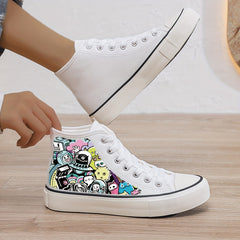 Cartoon Print Plush Lined Sneakers Fall Winter Warm