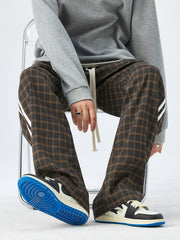 Men's Plaid Loose Pants Spring Fall