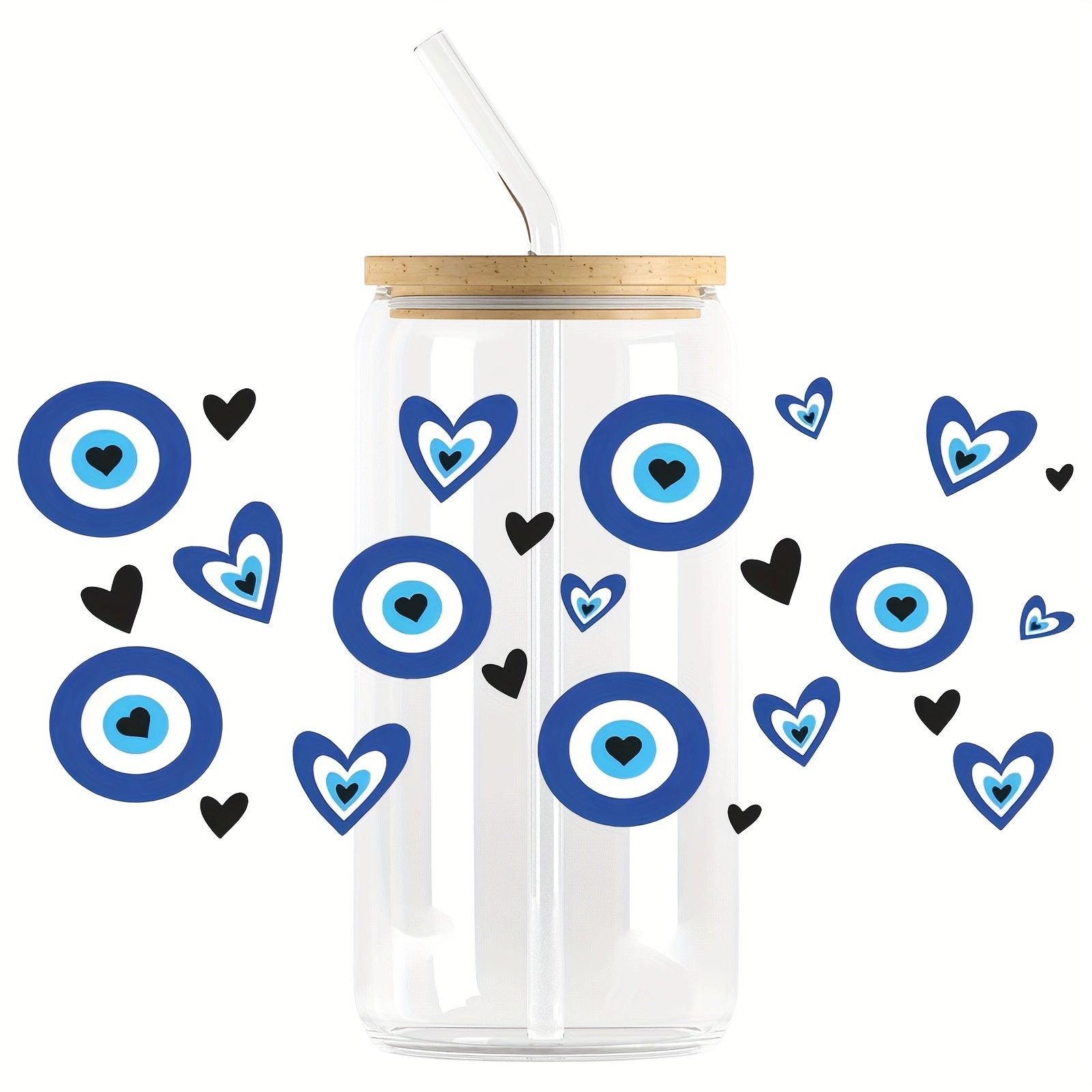 3D Eye UV DTF Transfer Sticker For 16 OZ Glass Cups DIY Wrapping Bottle Sticker