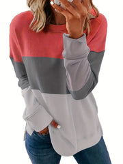 Casual Loose Crew Neck Sweatshirt Long Sleeve Pullover