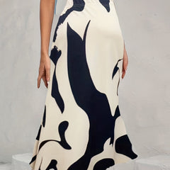 Graphic Print Elastic Waist Skirt Bodycon Skirt Spring & Summer