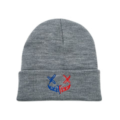 Slouchy Knitted Clown Pattern Embroidered Hat