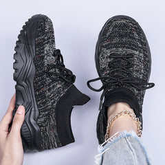 Women's Chunky Lace-up Sneakers for Outdoor Running