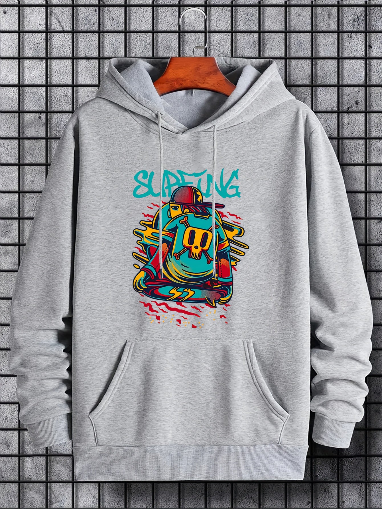 Men's Graffiti Surfing Hoodie Casual Sweatshirt