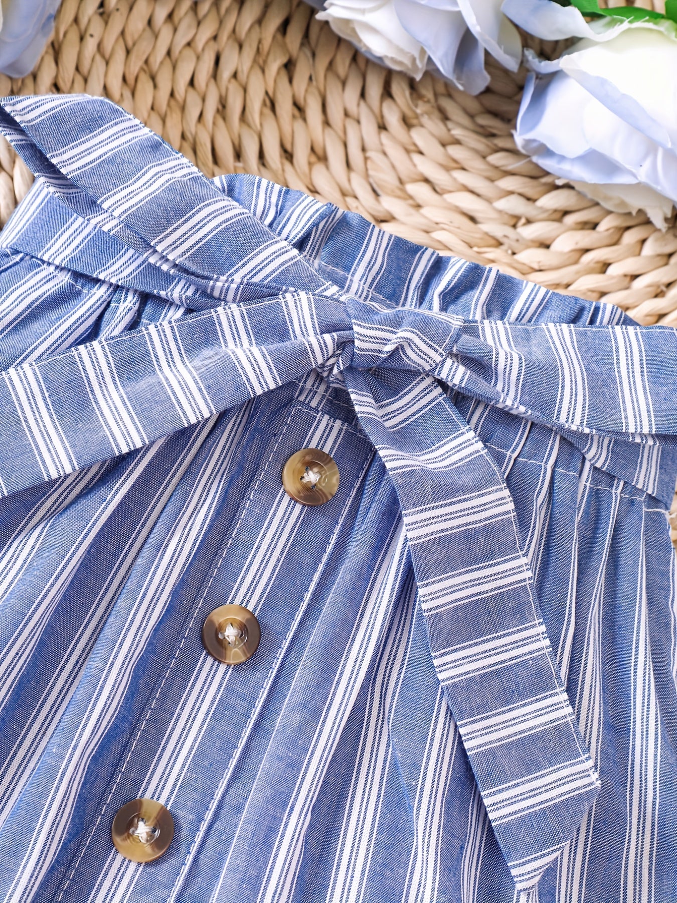 Toddler Girls Stripes Graphic Cotton Belted Skirt