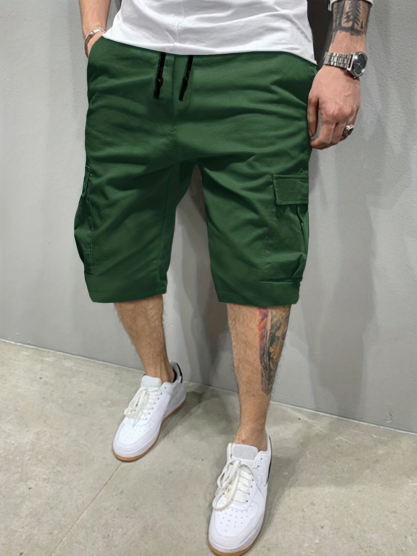 Men's Breathable Cargo Short Pants with Flap Pocket for Hiking Fishing
