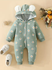 Baby Cow Hooded Sweatshirt Jumpsuit