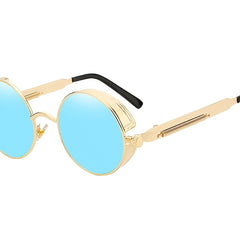 Round Metal Sunglasses Steampunk Retro Vintage UV400