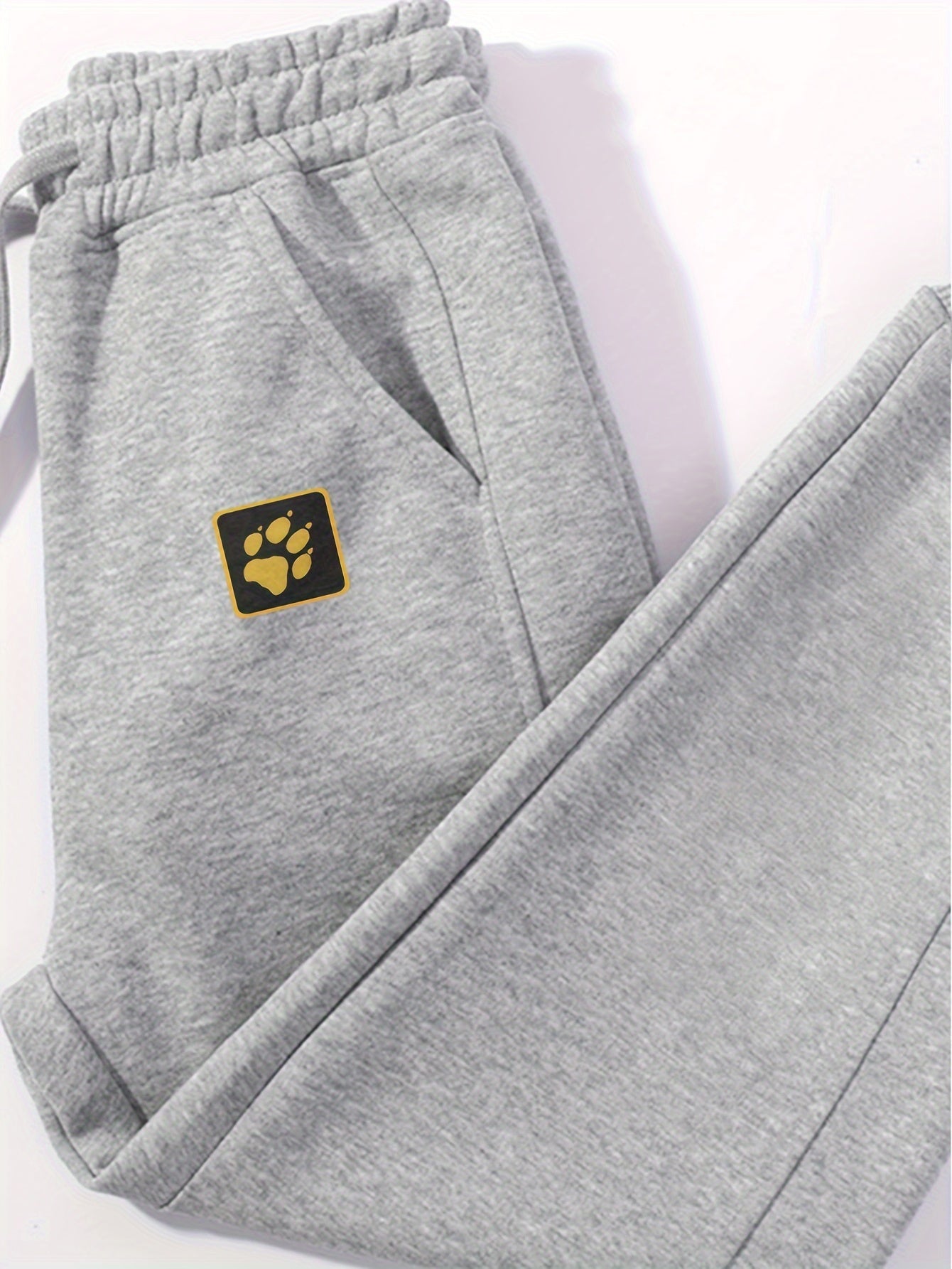Dog Paw Pattern Men's Drawstring Sweatpants Pocket Casual Comfy Jogger Pants
