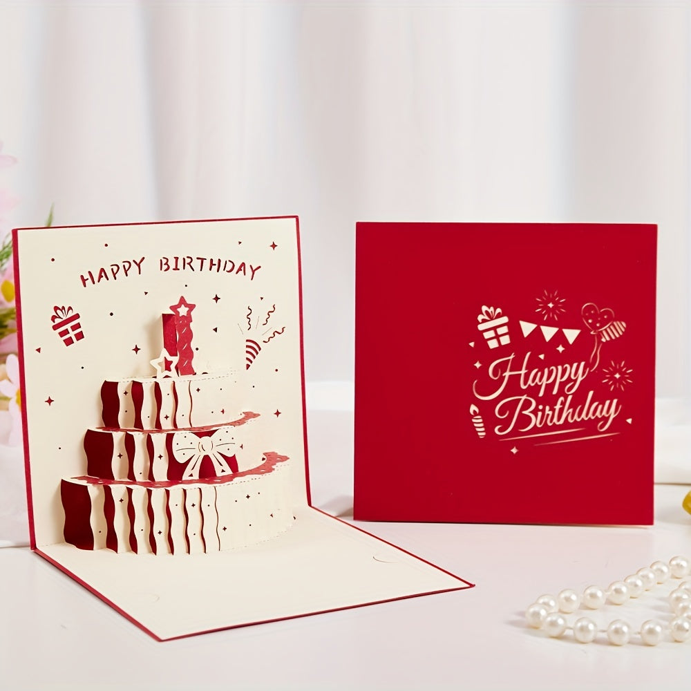 3D Pop Up Birthday Cake Greeting Card - Perfect For Various Occasions