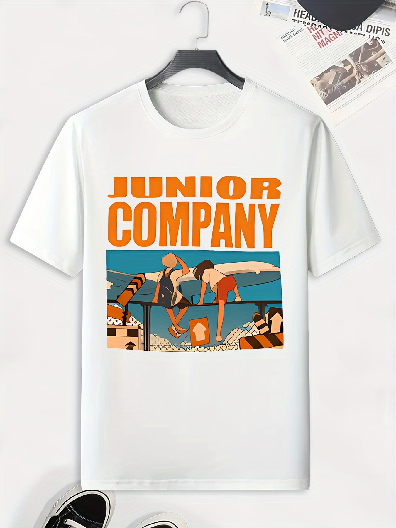 Men's Cartoon Plane Print T shirt - Stretch Breathable Tee for Outdoor