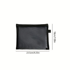 Transparent Mesh Pencil Case Zipper Large Capacity Pen Bag