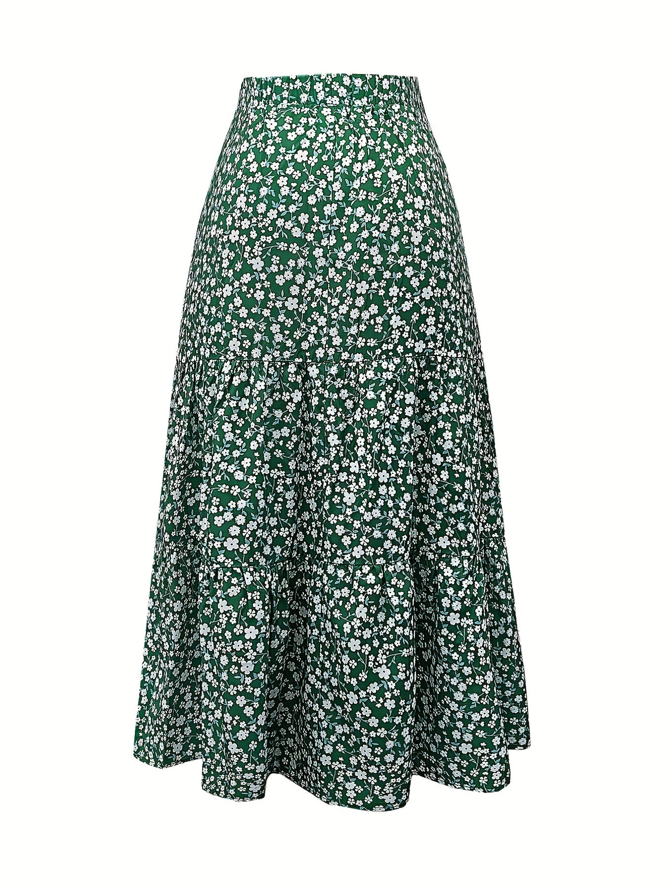 Boho Skirt Women's Plus Ditsy Floral Print Maxi Skirt