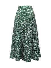 Boho Skirt Women's Plus Ditsy Floral Print Maxi Skirt