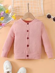 Comfy Toddler Girls Knit Cotton Long Sleeve Cardigan for Autumn Winter
