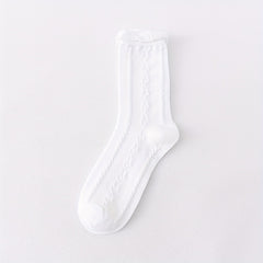 2 Pairs Girls Kids Versatile Socks Casual Crew Socks For Autumn Winter