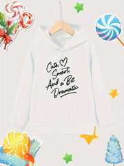 Dramatic Print Girls Cotton Pullover Hooded Sweatshirt