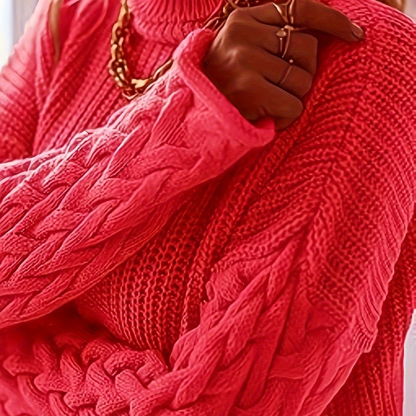 Turtleneck Sweater Women's Solid Long Sleeve Jumper