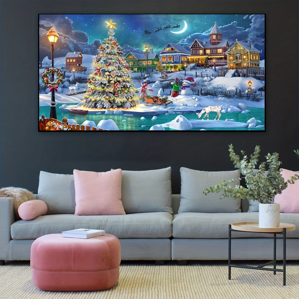 5D DIY Christmas Snow Scenery Diamonds Art Kit 70x40cm