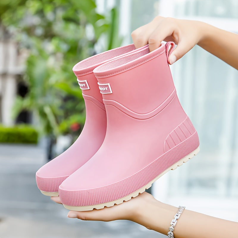 Women's Waterproof Medium Rain Boots Comfortable Outdoor Garden Work Boots