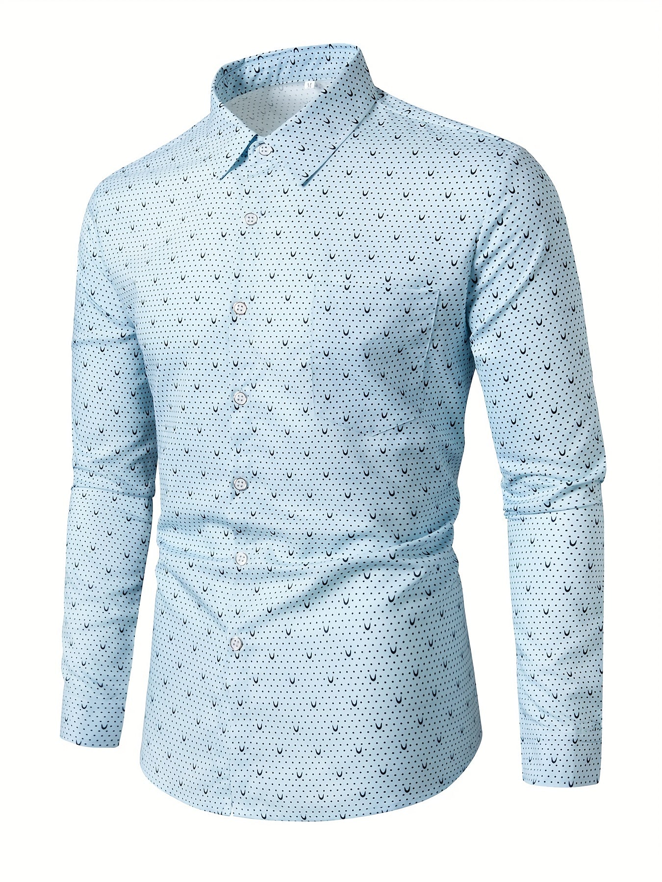 Full Body Print Men's Long Sleeve Shirt For Autumn