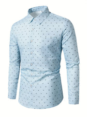 Full Body Print Men's Long Sleeve Shirt For Autumn