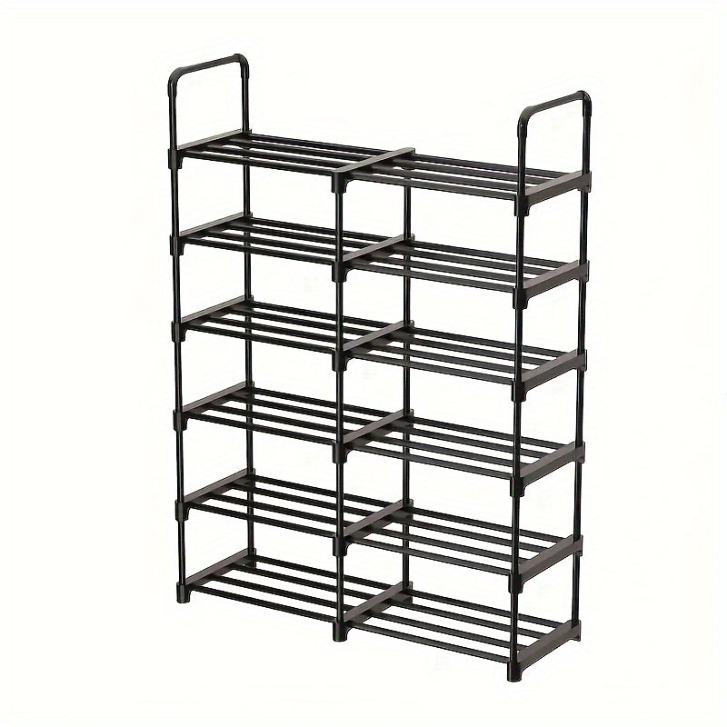 6 Tier Shoe Rack Stackable Expandable Organizer for Home Living Room