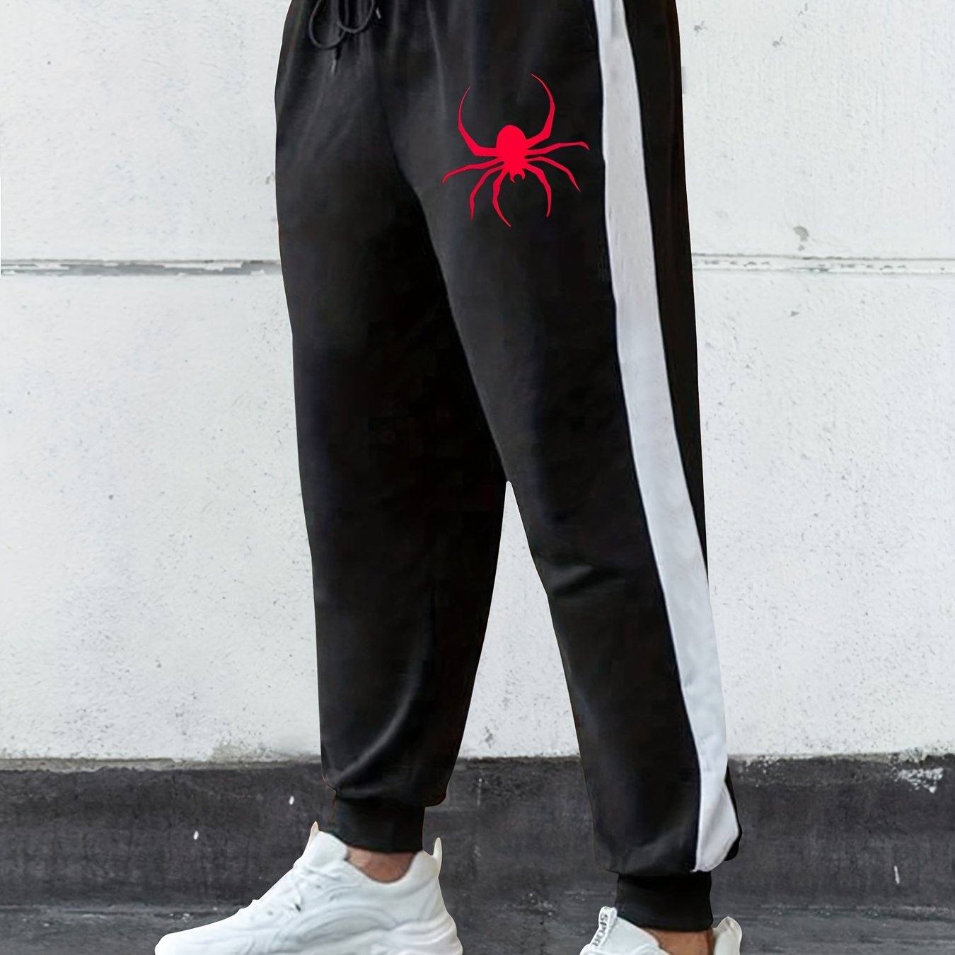 Men's Spider Graphic Print Street Style Pants for Halloween