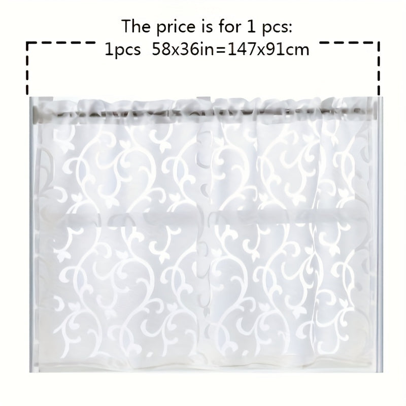 1PC Gauze Small Curtain Tiers Translucent Kitchen Curtain