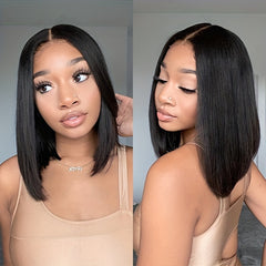 Glueless Straight Bob Wig Human Hair HD 4x4 Lace Closure Wigs