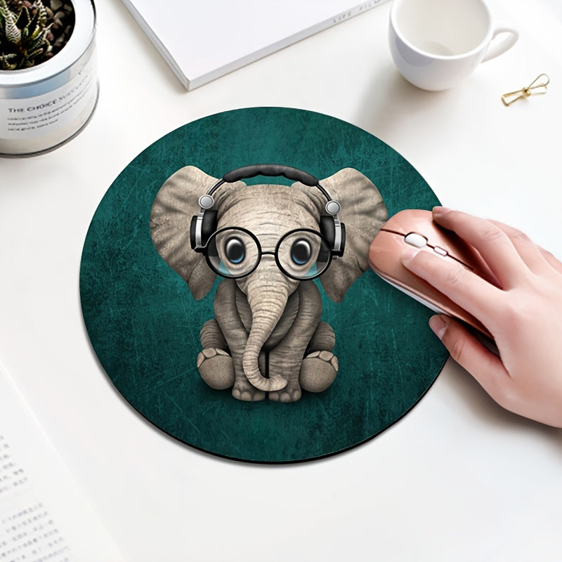 Cartoon Round Mouse Pad Desk Pad for Women Non-slip Rubber Office