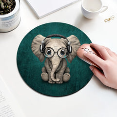 Cartoon Round Mouse Pad Desk Pad for Women Non-slip Rubber Office