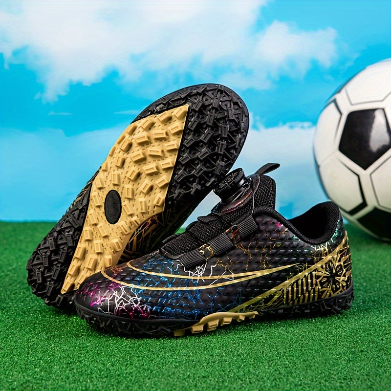 High Top Turf Football Boots Rotating Buckle Anti-Skid Breathable Soccer Cleats