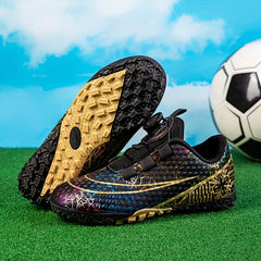 High Top Turf Football Boots Rotating Buckle Anti-Skid Breathable Soccer Cleats