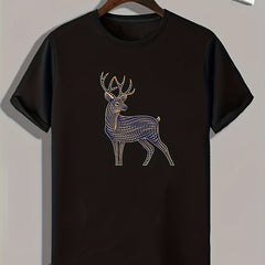 Deer Pattern Print Men's Sports T-shirt - Outdoor Fitness Clothing