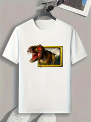 Dinosaur 3D Print Men's Graphic T-shirt for Summer