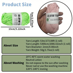 Glow In The Dark Yarn for DIY Knitting Luminous Yarn 50g