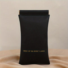 Slogan Graphic Glasses Bag PU Leather Waterproof Sunglasses Storage Pouch