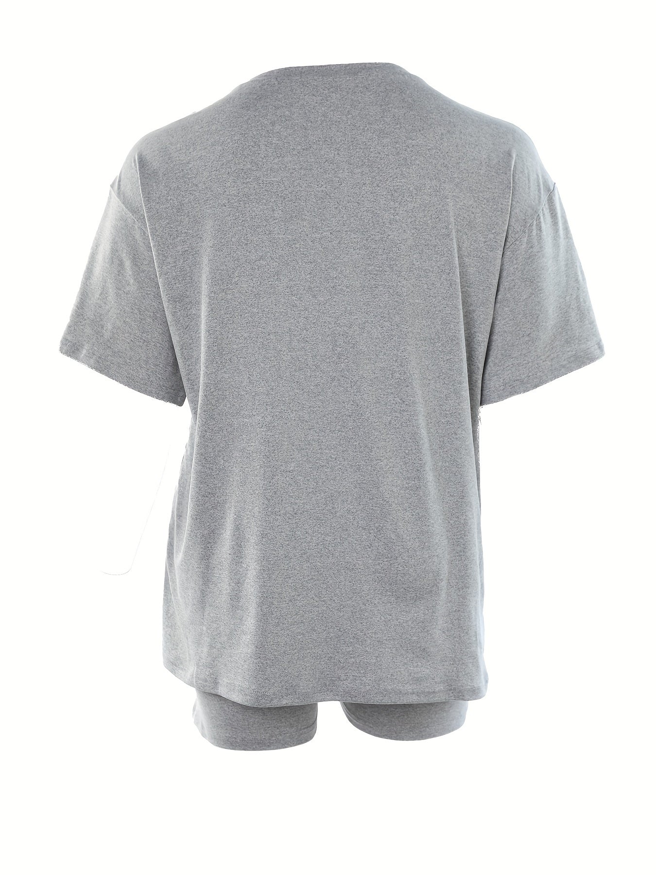 Eye & Slogan Print Tee & Shorts Home Wear Set